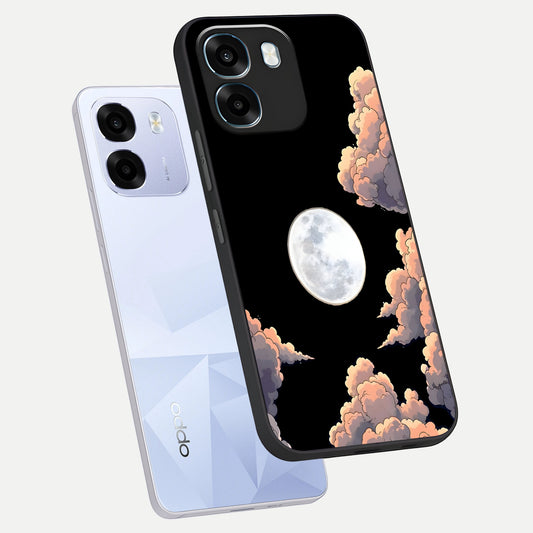 Shade Cloud Moon phone case For Oppo K14 5G showing premium glass back cover with detailed artwork