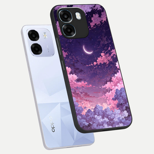 Sky Drift Clouds phone case For Oppo K14 5G showing premium glass back cover with detailed artwork