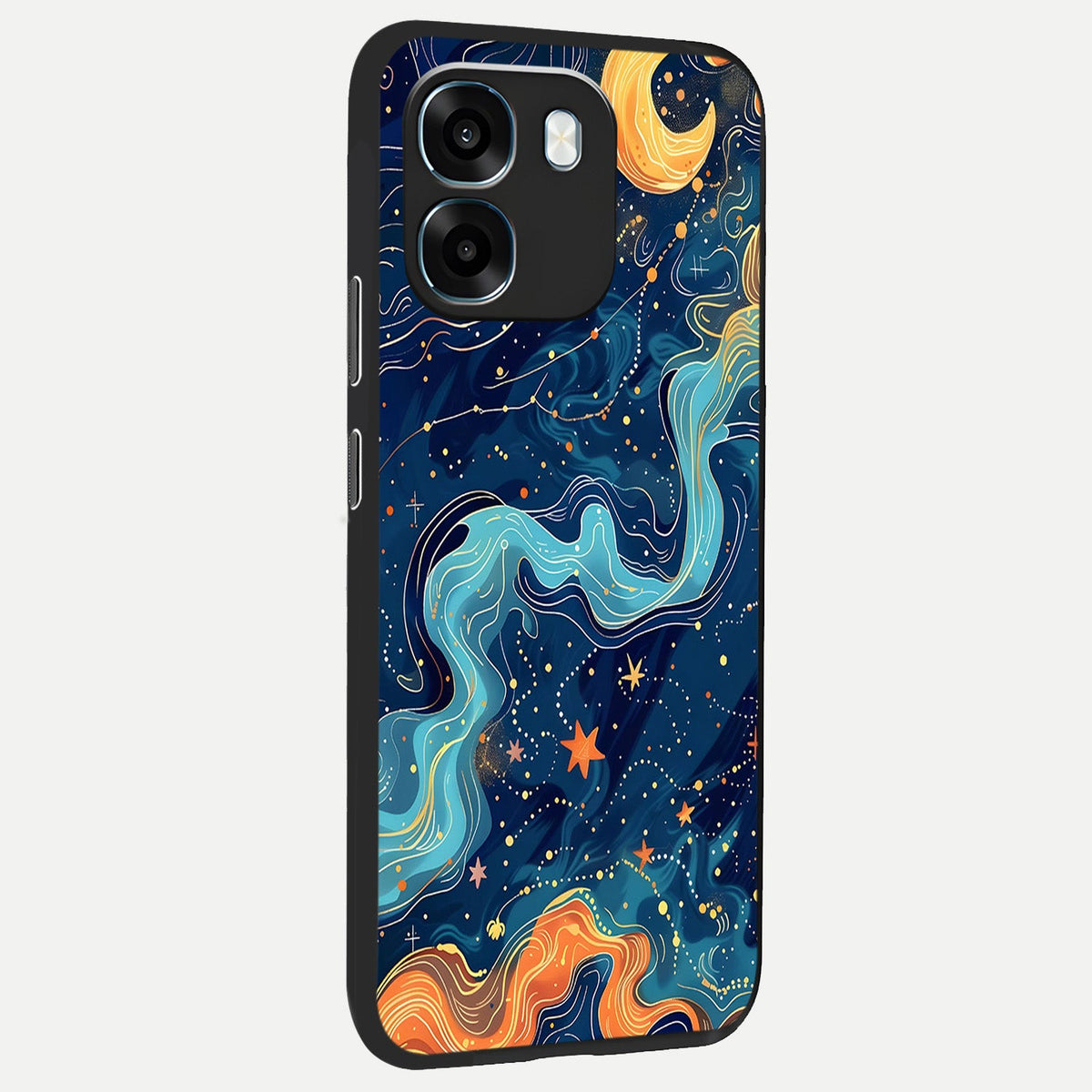 Celestial Dream Flow back cover For Oppo K14 5G slim fit glass case with vibrant aesthetic design