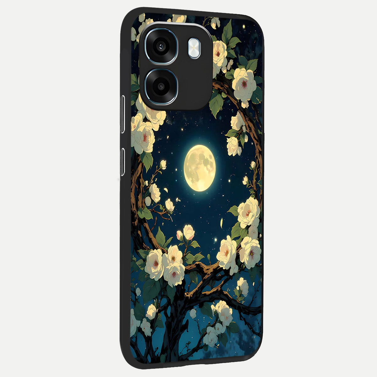 Celestial Moon And Flower back cover For Oppo K14 5G slim fit glass case with vibrant aesthetic design