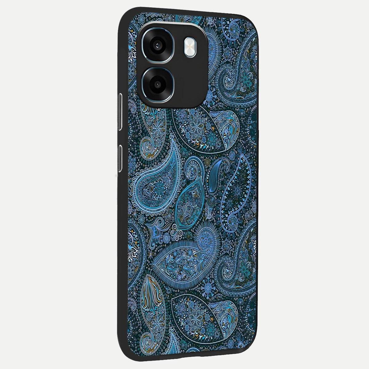 Midnight Paisley Glow back cover For Oppo K14 5G slim fit glass case with vibrant aesthetic design