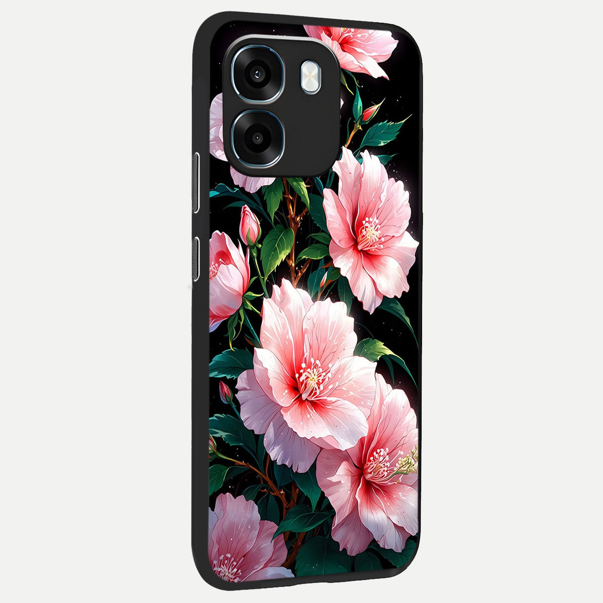 Peach Flower back cover For Oppo K14 5G slim fit glass case with vibrant aesthetic design