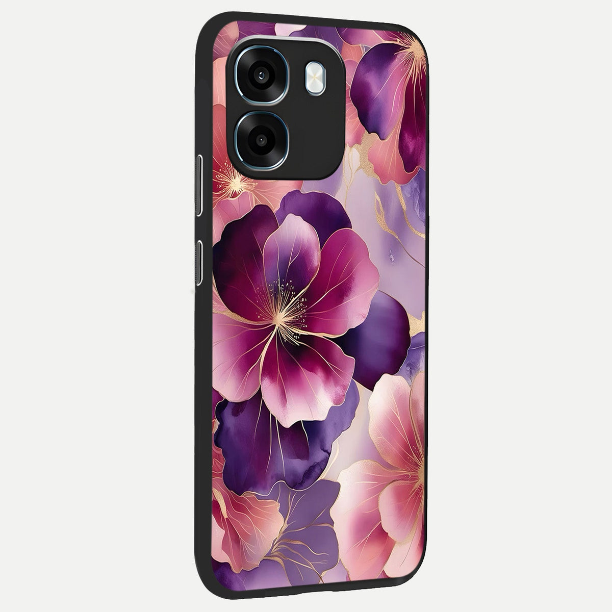 Pink Bouquet Florals back cover For Oppo K14 5G slim fit glass case with vibrant aesthetic design
