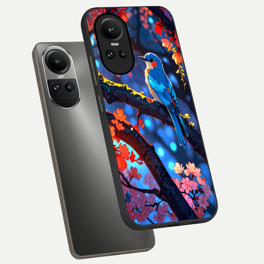 Blooming Water Drift phone case For Oppo Reno 10 showing premium glass back cover with detailed artwork
