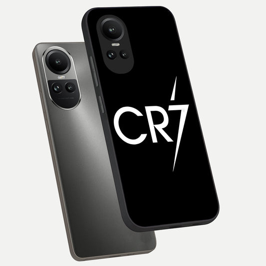 CR7 Elite Strike phone case For Oppo Reno 10 showing premium glass back cover with detailed artwork