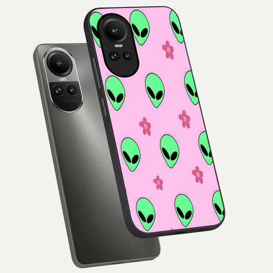 Cosmic Cute Crush phone case For Oppo Reno 10 showing premium glass back cover with detailed artwork