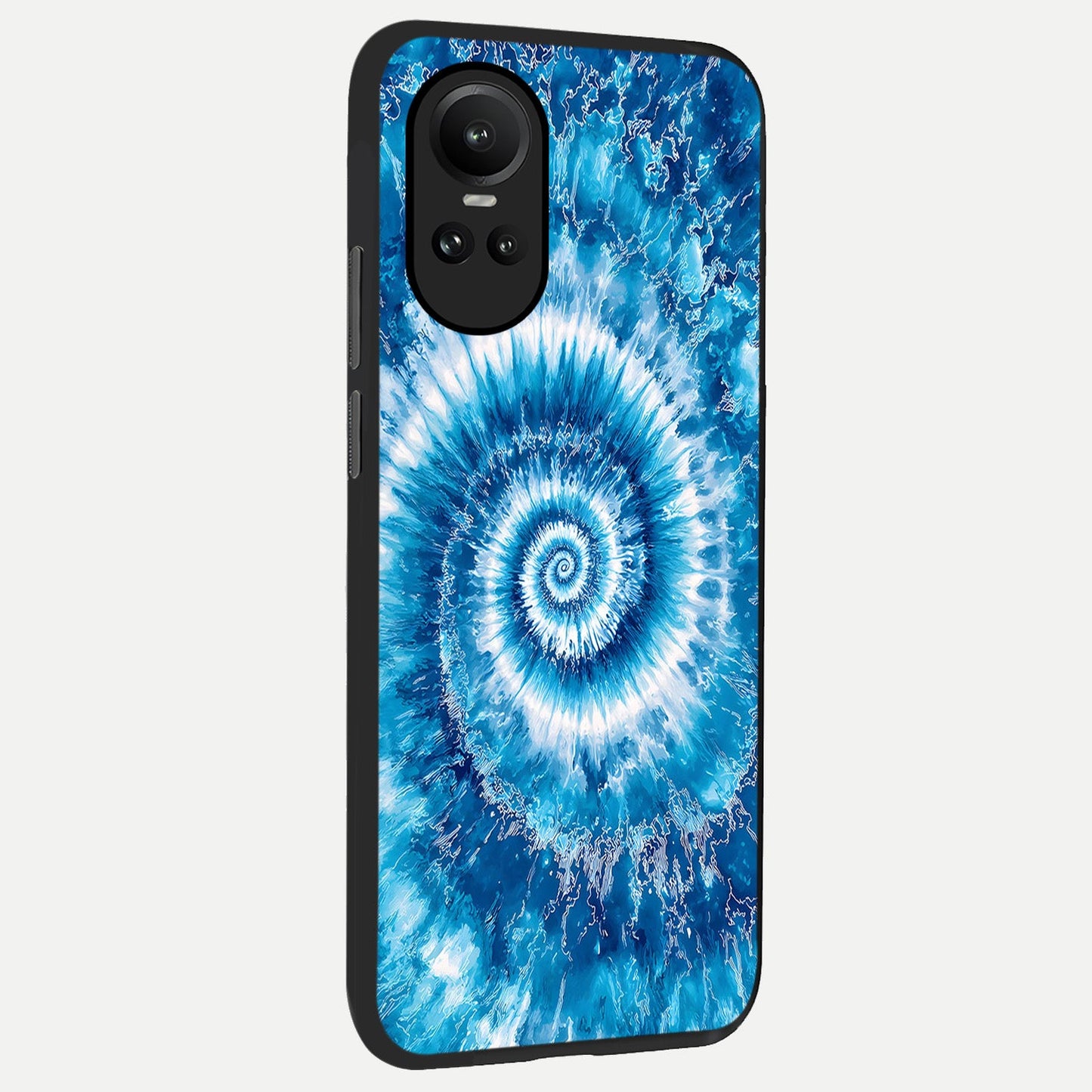 Blue Galaxy Wave back cover For Oppo Reno 10 slim fit glass case with vibrant aesthetic design