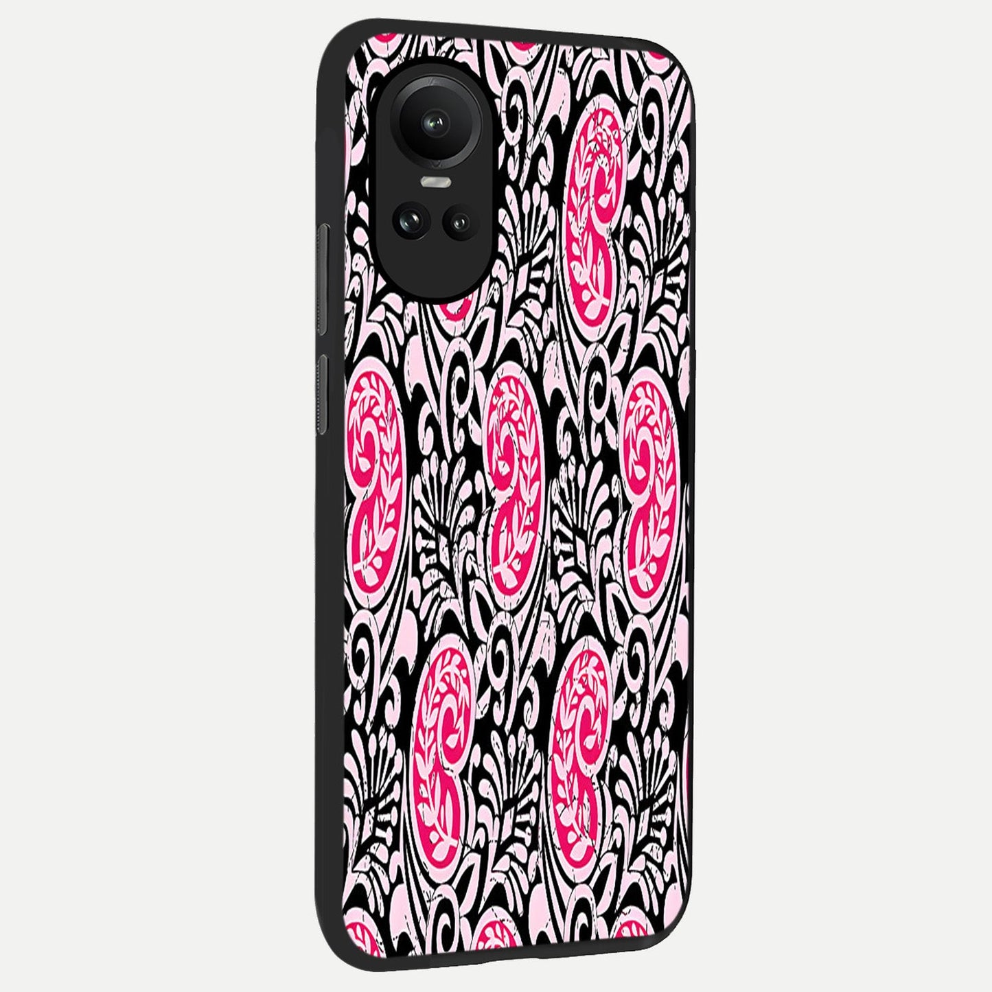 Crimson Paisley Charm back cover For Oppo Reno 10 slim fit glass case with vibrant aesthetic design