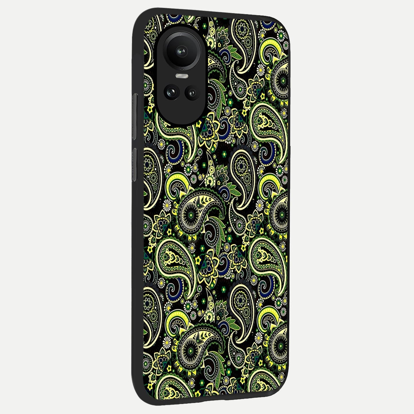 Green Lemon back cover For Oppo Reno 10 slim fit glass case with vibrant aesthetic design