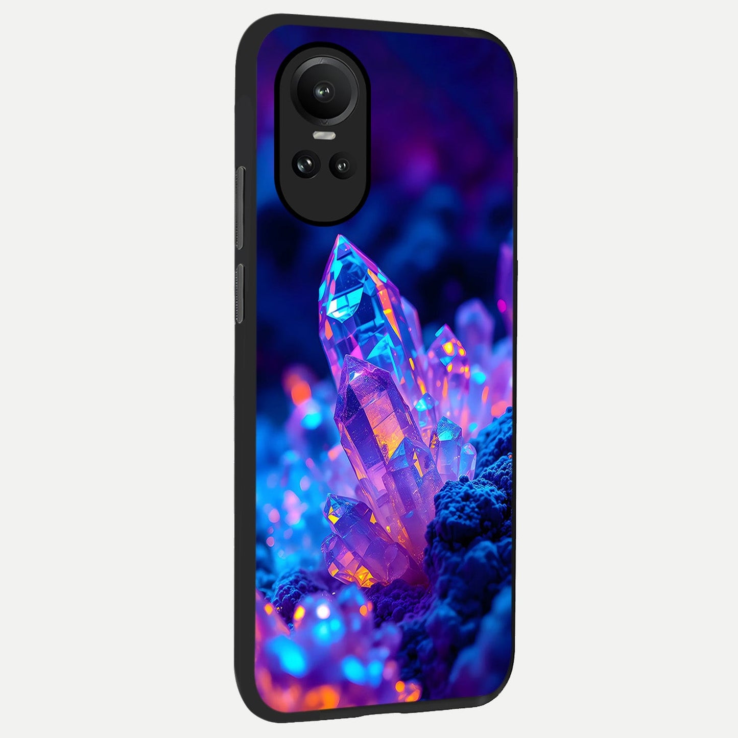 Neon Aura Shards back cover For Oppo Reno 10 slim fit glass case with vibrant aesthetic design
