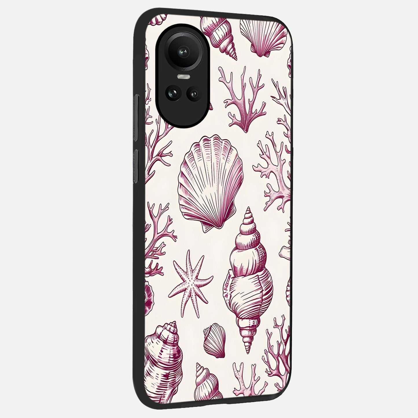 Pink Power Sparks back cover For Oppo Reno 10 slim fit glass case with vibrant aesthetic design