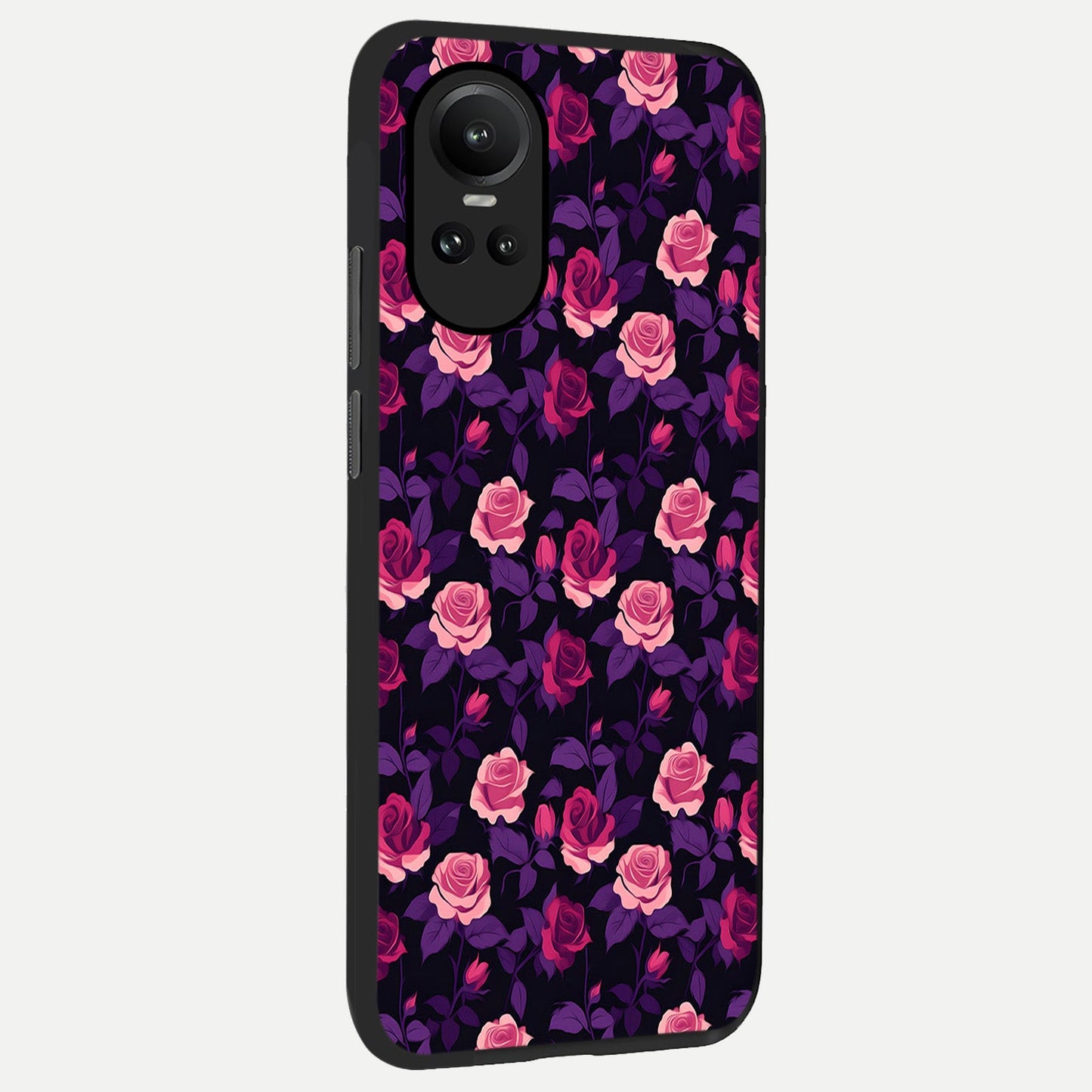 Rose Garden Twilight back cover For Oppo Reno 10 slim fit glass case with vibrant aesthetic design