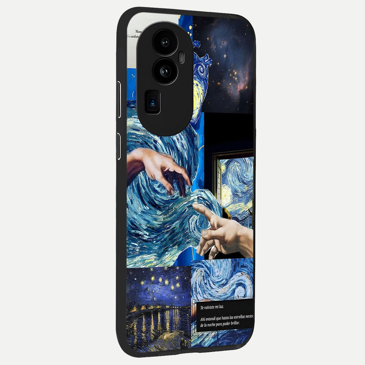 Aesthetic Vando Hands back cover For Oppo Reno 10 Pro Plus slim fit glass case with vibrant aesthetic design