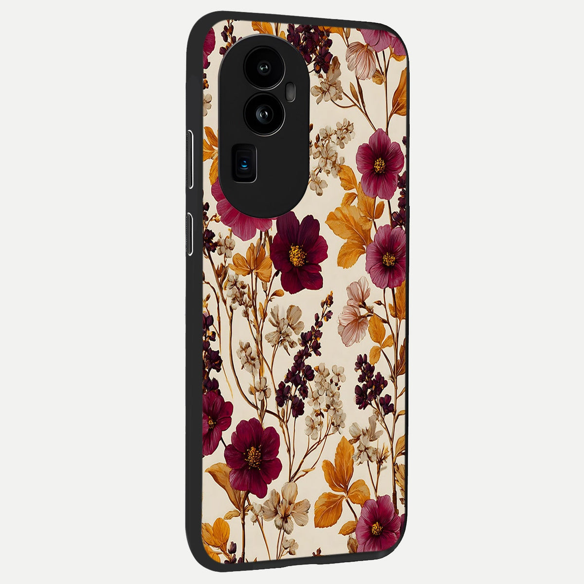 Autumn Wine Bloom back cover For Oppo Reno 10 Pro Plus slim fit glass case with vibrant aesthetic design