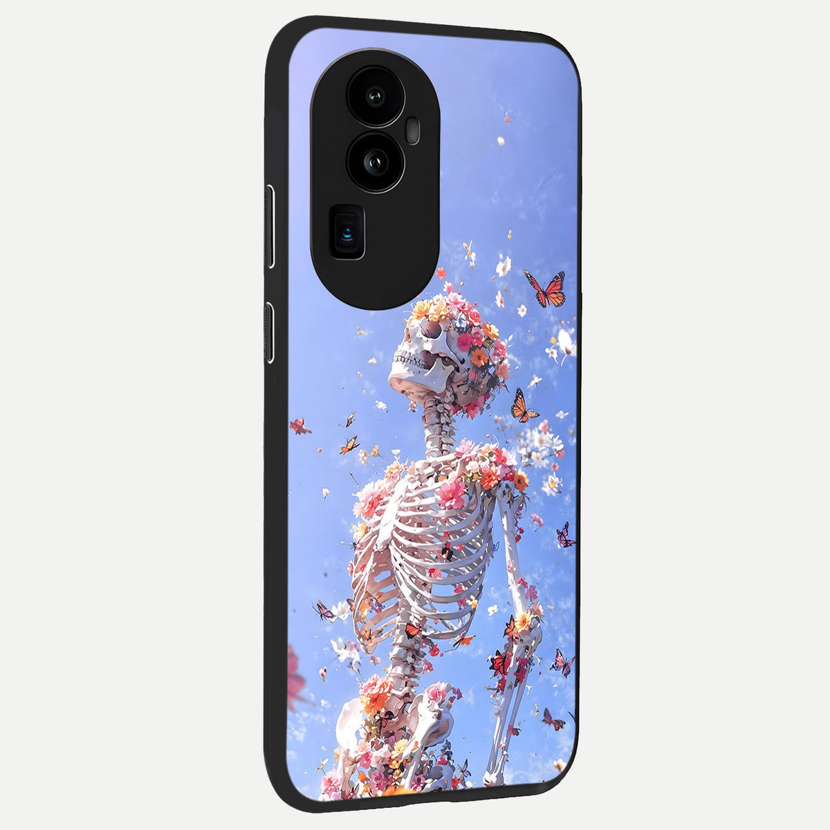 Bloom Beyond Bones back cover For Oppo Reno 10 Pro Plus slim fit glass case with vibrant aesthetic design