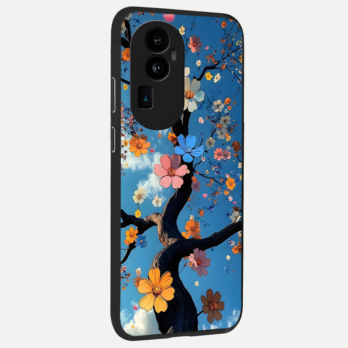 Blossom Dream Sky back cover For Oppo Reno 10 Pro Plus slim fit glass case with vibrant aesthetic design