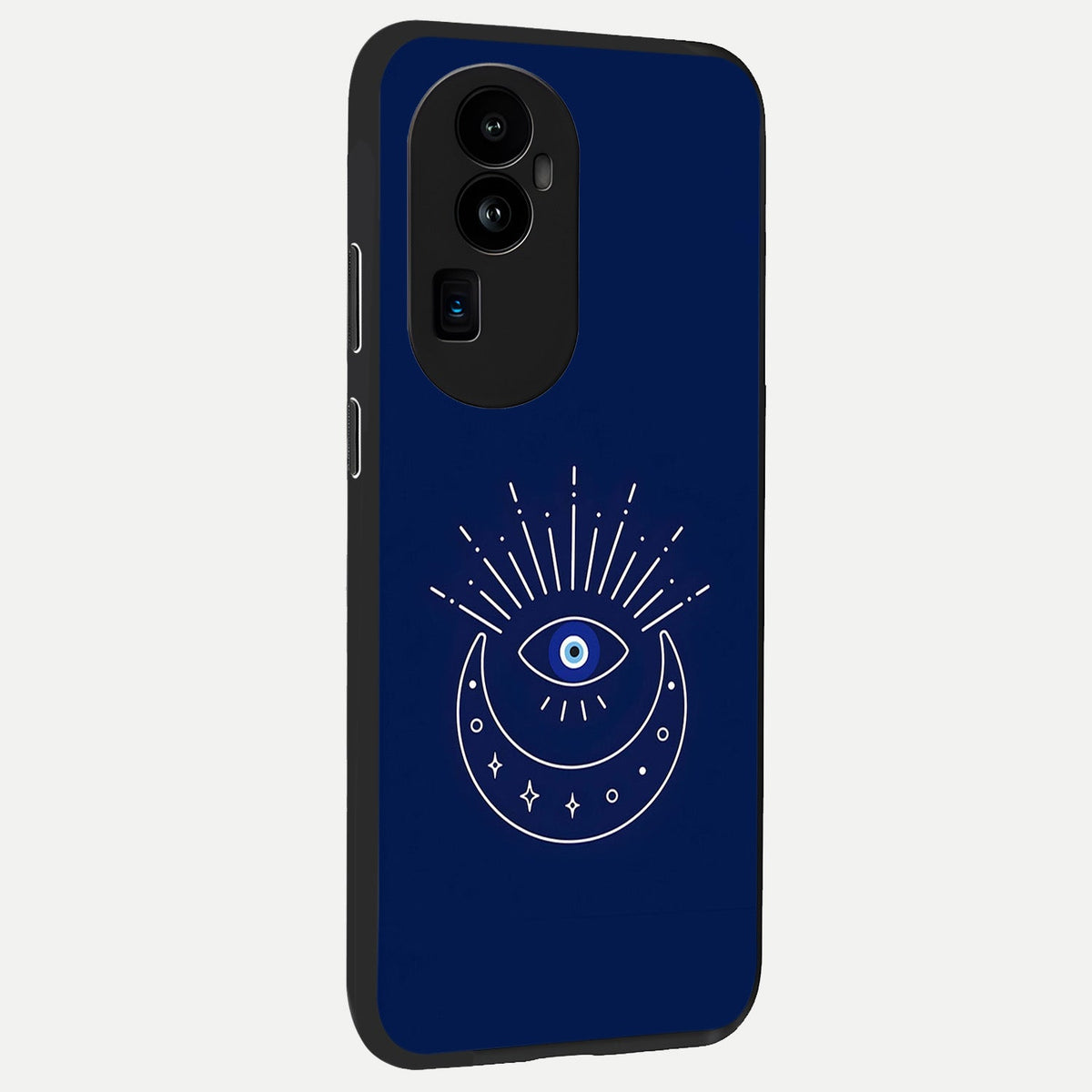 Blue Evil Eye back cover For Oppo Reno 10 Pro Plus slim fit glass case with vibrant aesthetic design