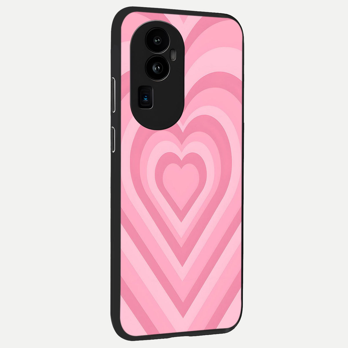 Blush Heart Waves back cover For Oppo Reno 10 Pro Plus slim fit glass case with vibrant aesthetic design