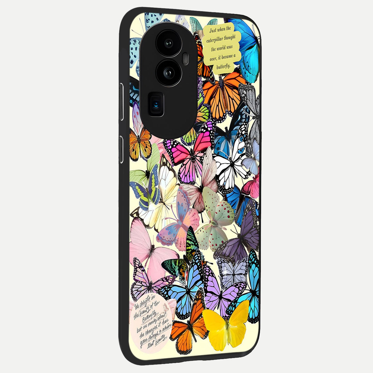 Butterflies Petal Dream back cover For Oppo Reno 10 Pro Plus slim fit glass case with vibrant aesthetic design