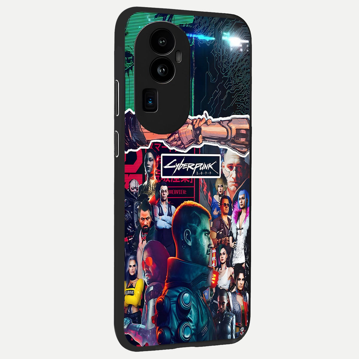 CYBERPUNK Legacy back cover For Oppo Reno 10 Pro Plus slim fit glass case with vibrant aesthetic design