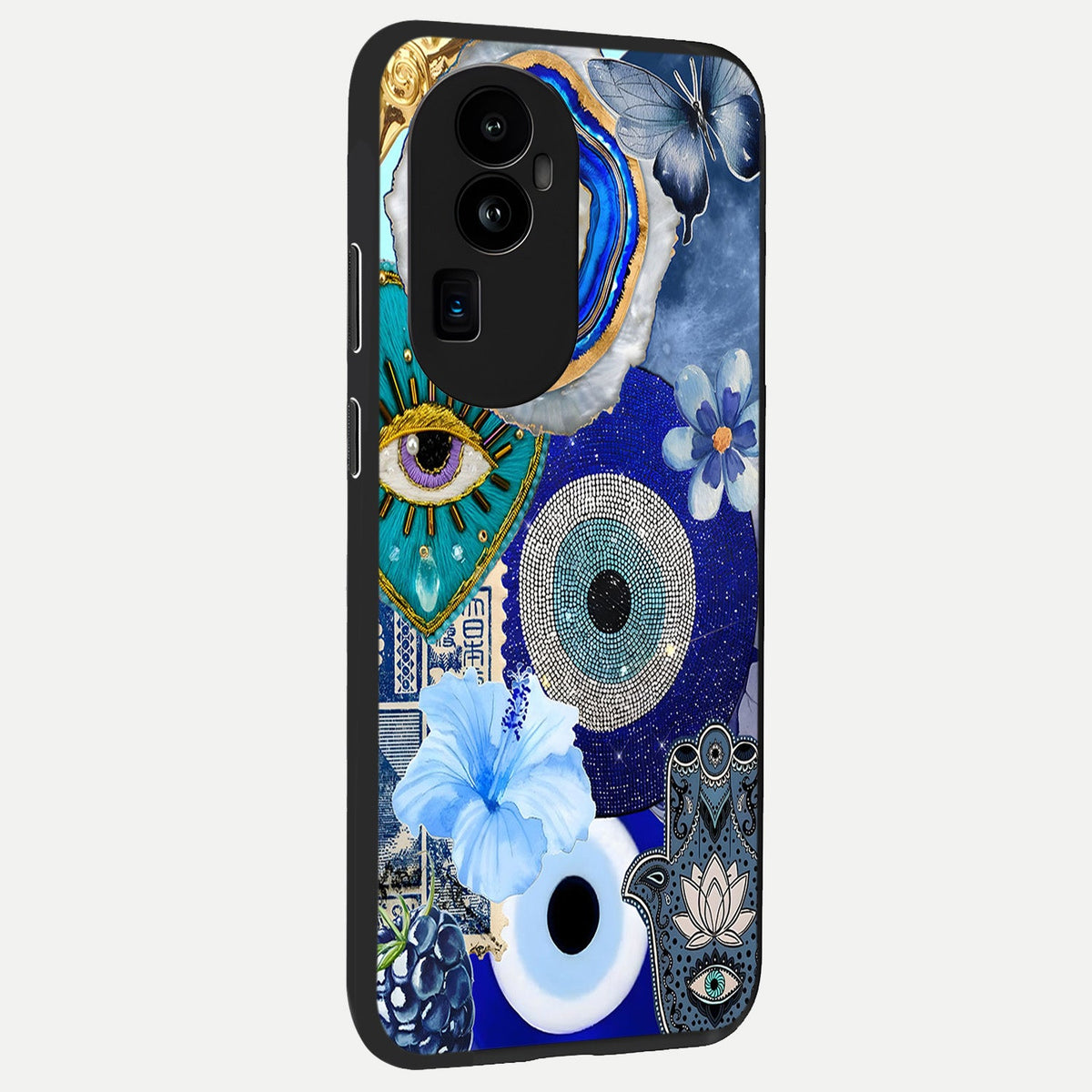 Celestial Blue Vision back cover For Oppo Reno 10 Pro Plus slim fit glass case with vibrant aesthetic design