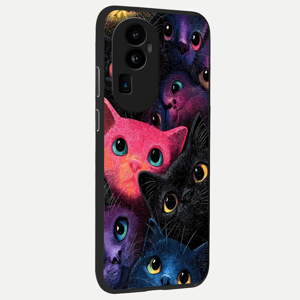 Cosmic Cats Dreams back cover For Oppo Reno 10 Pro Plus slim fit glass case with vibrant aesthetic design