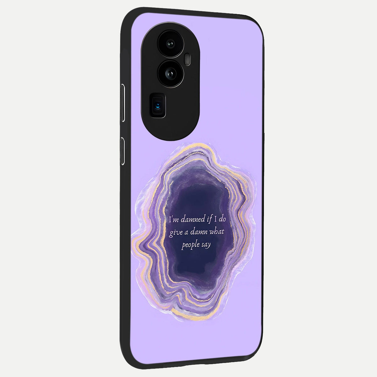 Damned People Quote back cover For Oppo Reno 10 Pro Plus slim fit glass case with vibrant aesthetic design