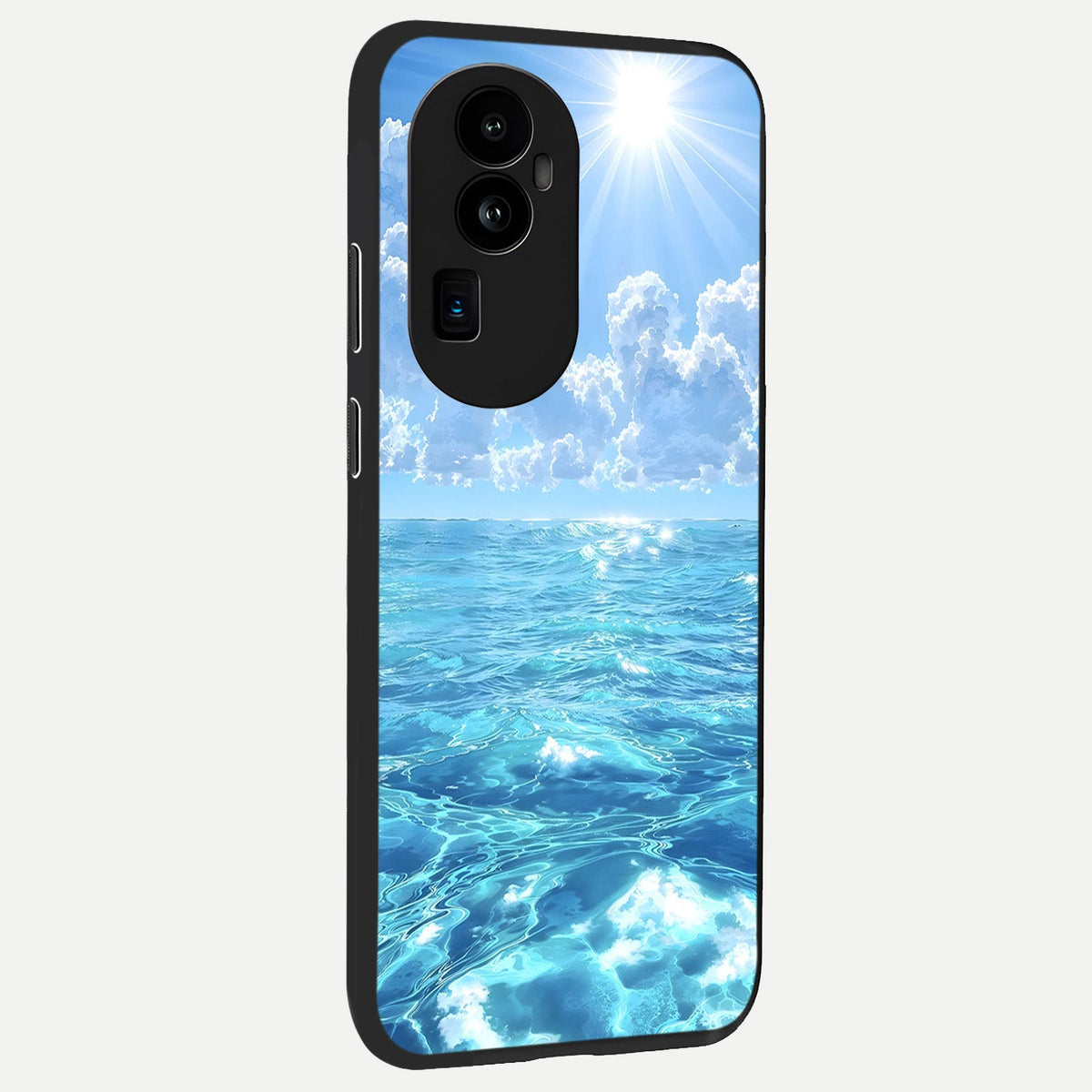 Endless Ocean Horizon back cover For Oppo Reno 10 Pro Plus slim fit glass case with vibrant aesthetic design