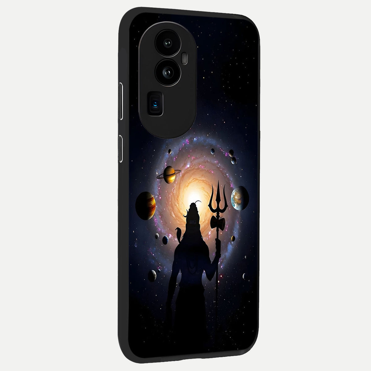 Galactic Shiva Vision back cover For Oppo Reno 10 Pro Plus slim fit glass case with vibrant aesthetic design