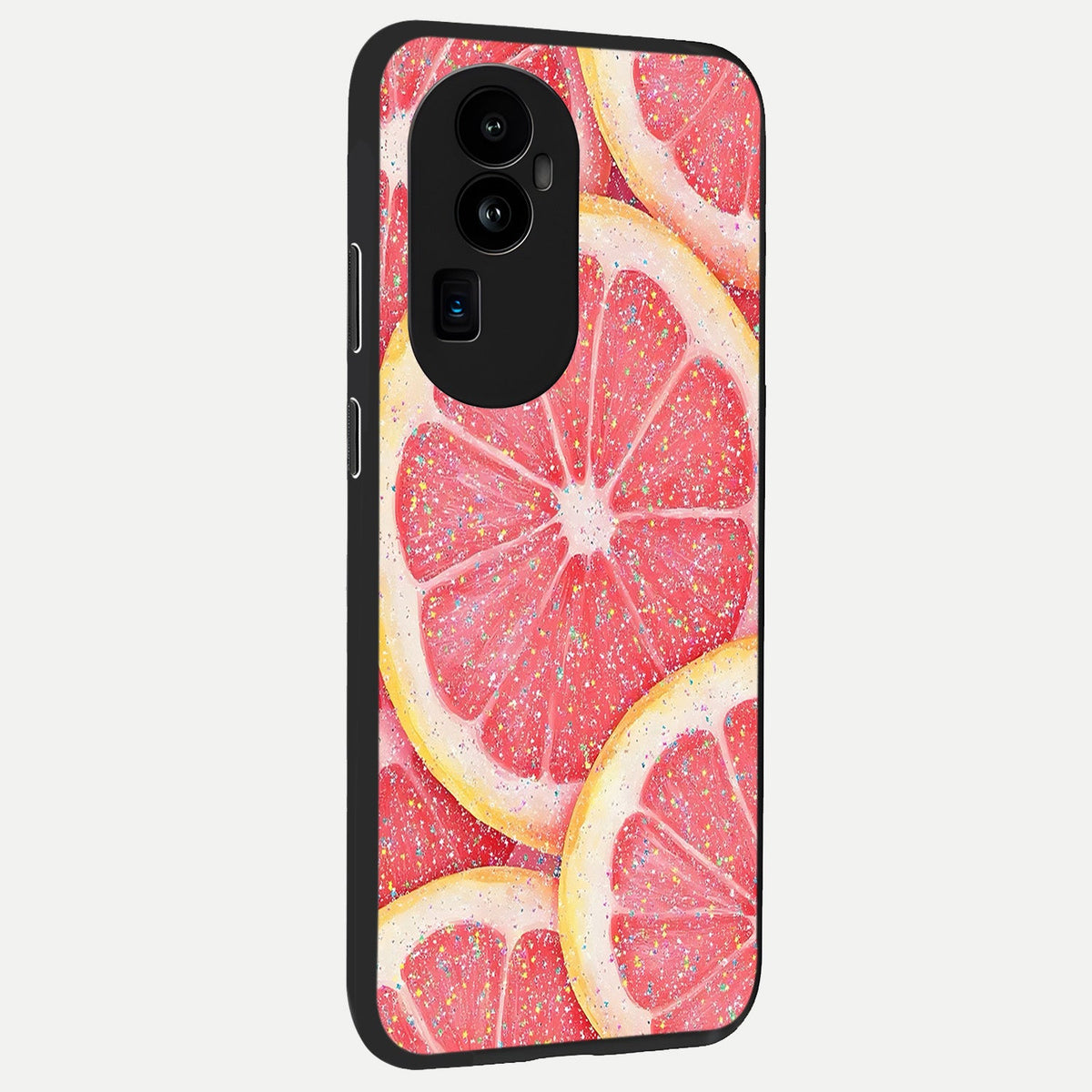 Glitter Grapefruit back cover For Oppo Reno 10 Pro Plus slim fit glass case with vibrant aesthetic design