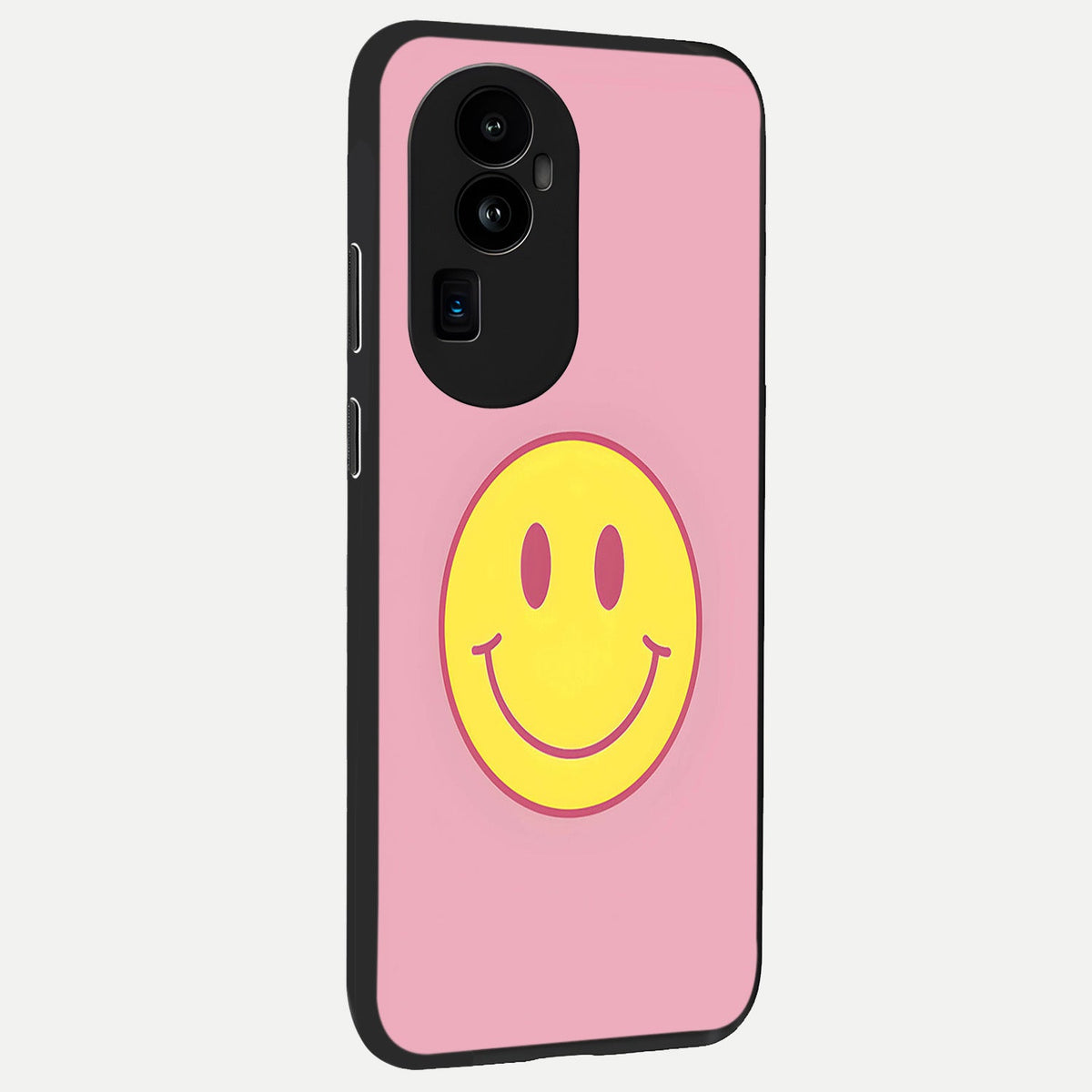 Happy Pink Mood back cover For Oppo Reno 10 Pro Plus slim fit glass case with vibrant aesthetic design