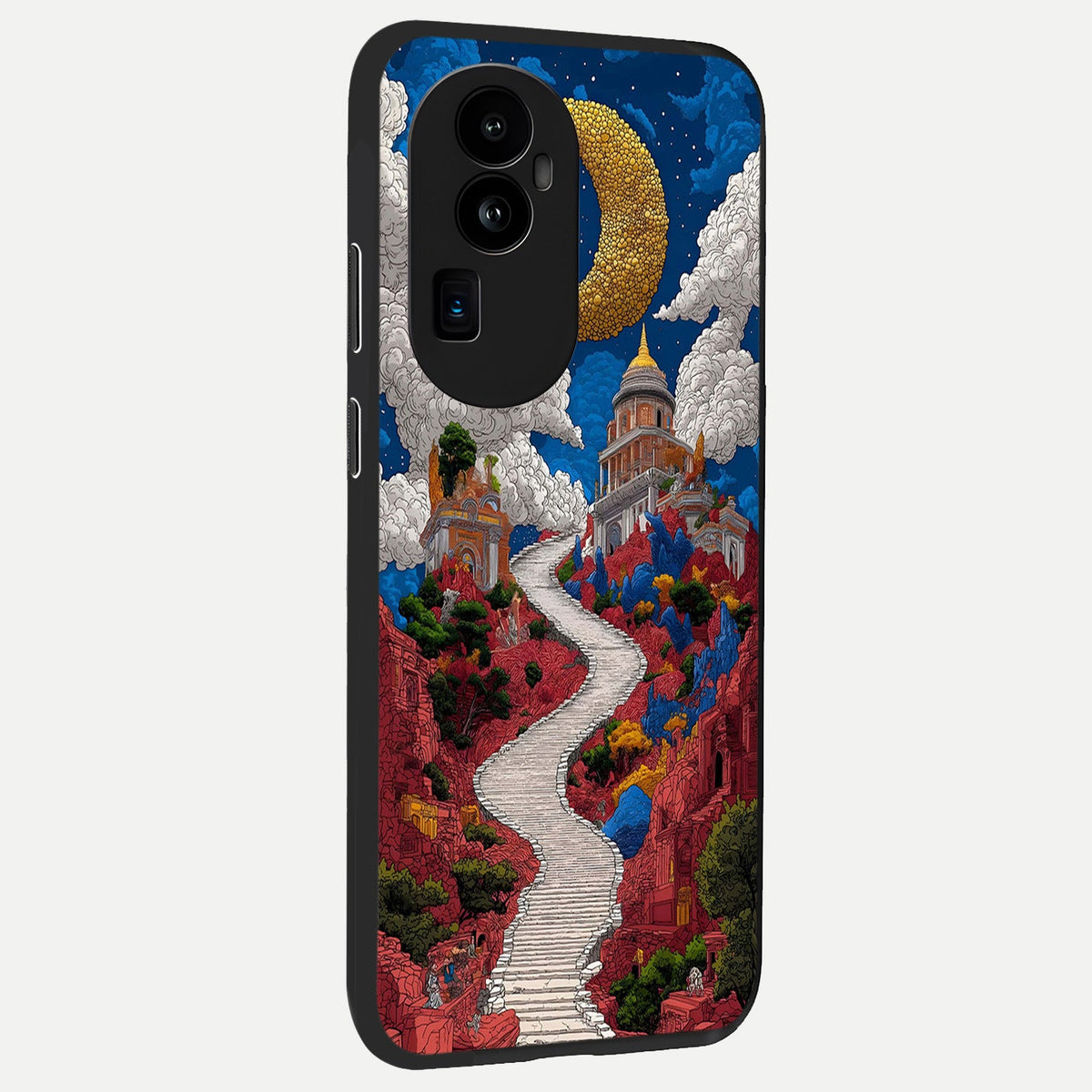 Heavenly Moon Path back cover For Oppo Reno 10 Pro Plus slim fit glass case with vibrant aesthetic design