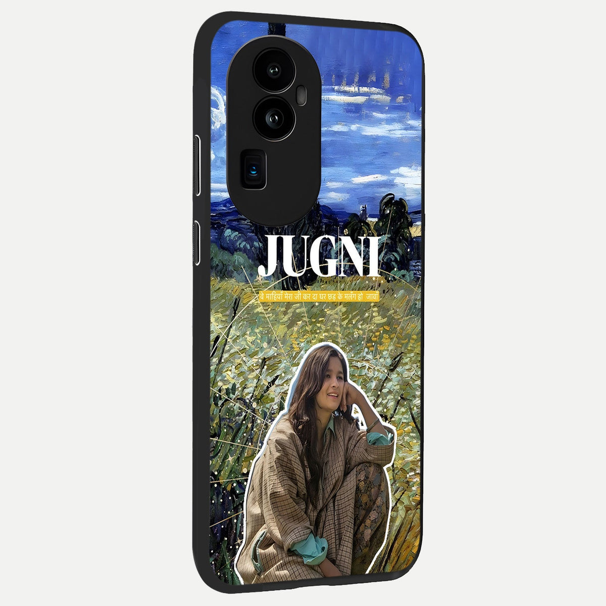 Jugni Soul Vibes back cover For Oppo Reno 10 Pro Plus slim fit glass case with vibrant aesthetic design