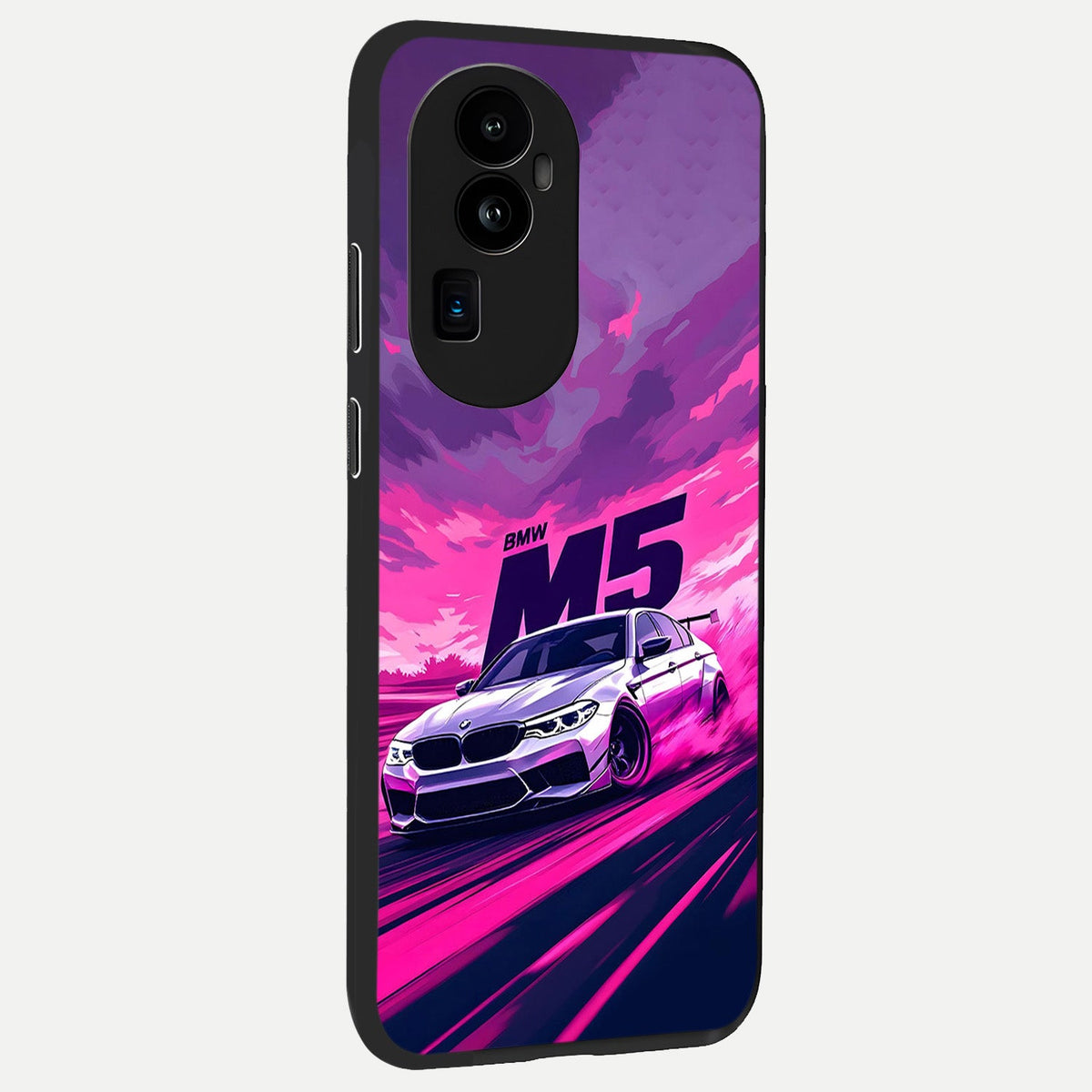 MS Neon Car back cover For Oppo Reno 10 Pro Plus slim fit glass case with vibrant aesthetic design