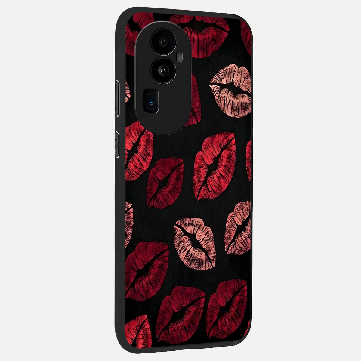 Midnight Kiss Love back cover For Oppo Reno 10 Pro Plus slim fit glass case with vibrant aesthetic design