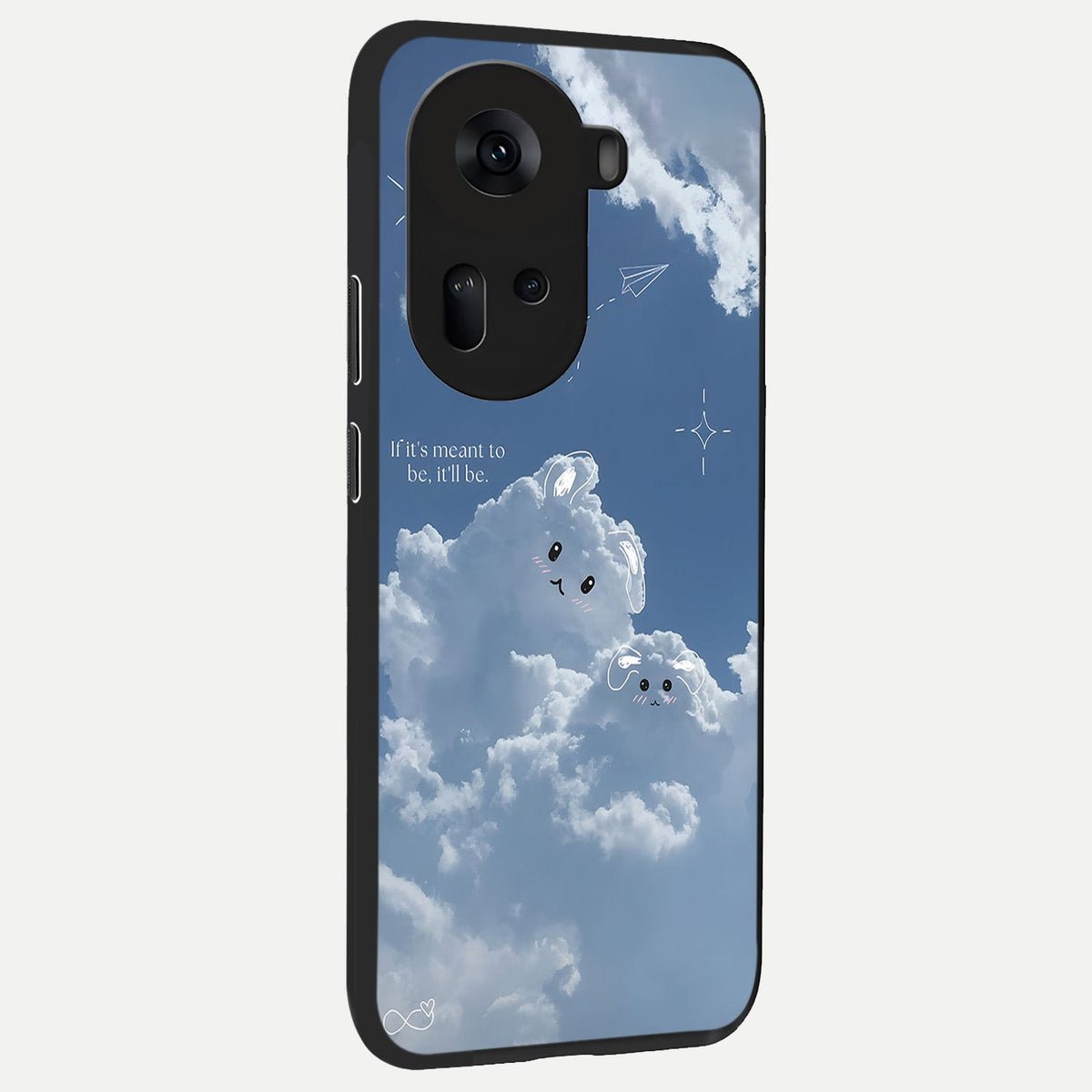 Cloud Bunny Dreams back cover For Oppo Reno 11 5G slim fit glass case with vibrant aesthetic design