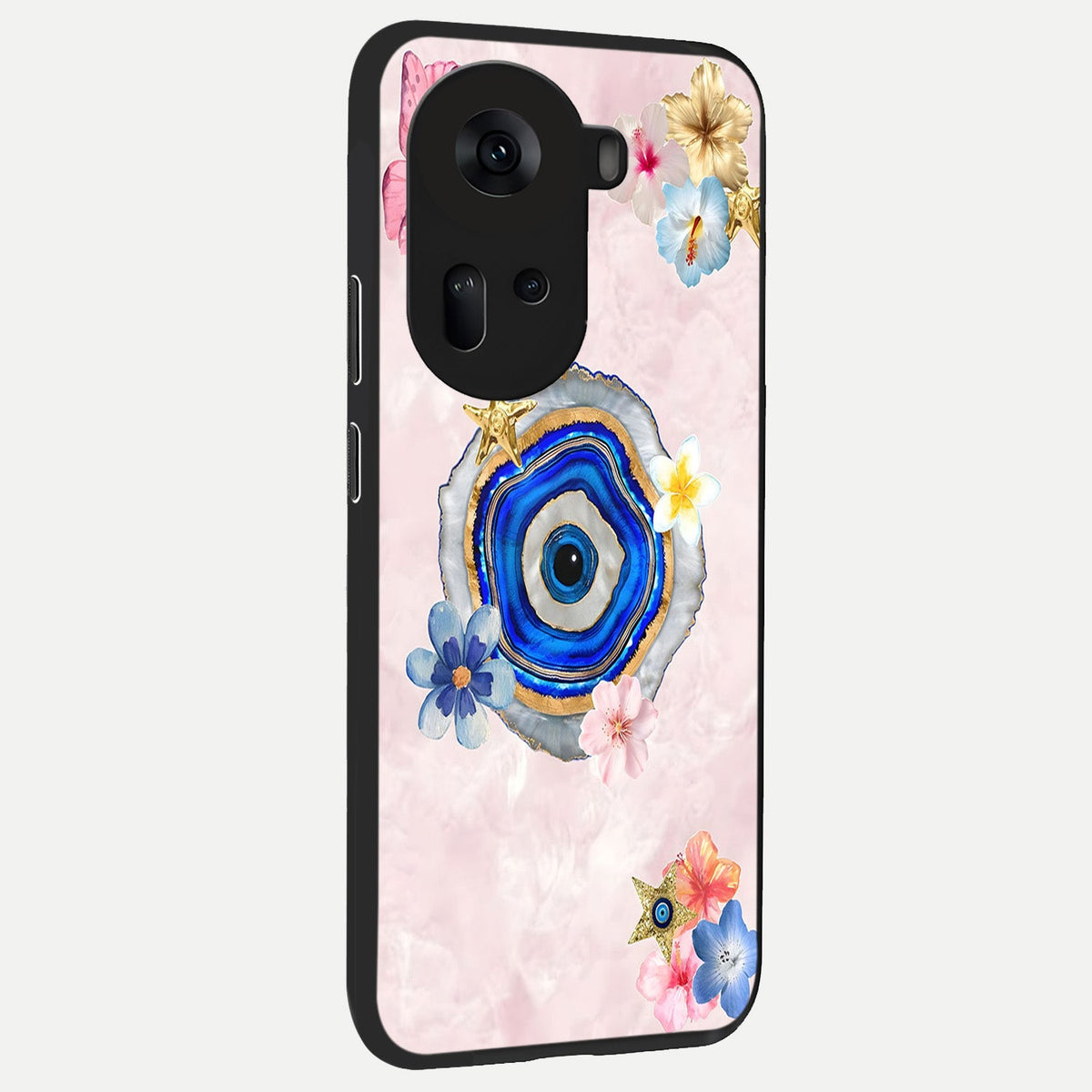 Divine Aura Bloom back cover For Oppo Reno 11 5G slim fit glass case with vibrant aesthetic design