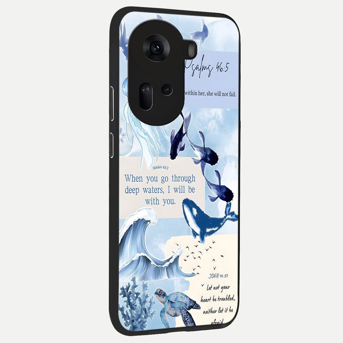 Faithful Ocean Promise back cover For Oppo Reno 11 5G slim fit glass case with vibrant aesthetic design