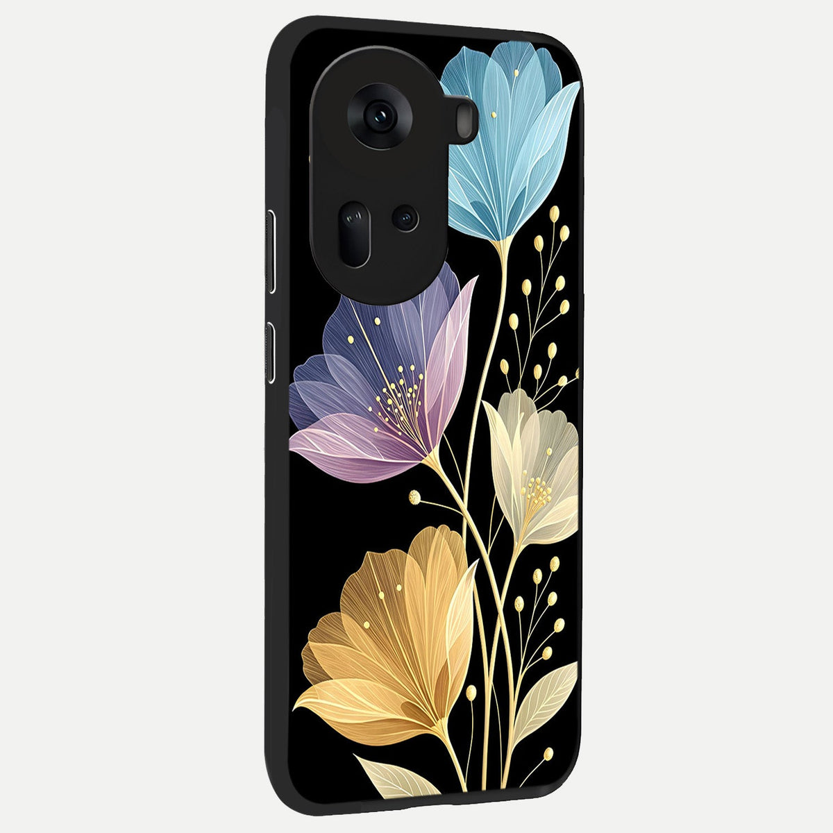 Flower Bloom Glow back cover For Oppo Reno 11 5G slim fit glass case with vibrant aesthetic design