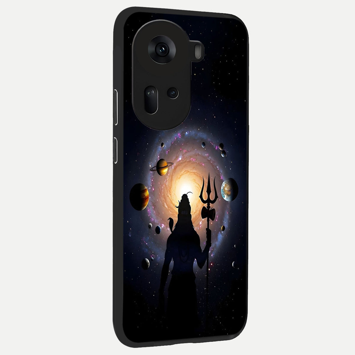 Galactic Shiva Vision back cover For Oppo Reno 11 5G slim fit glass case with vibrant aesthetic design