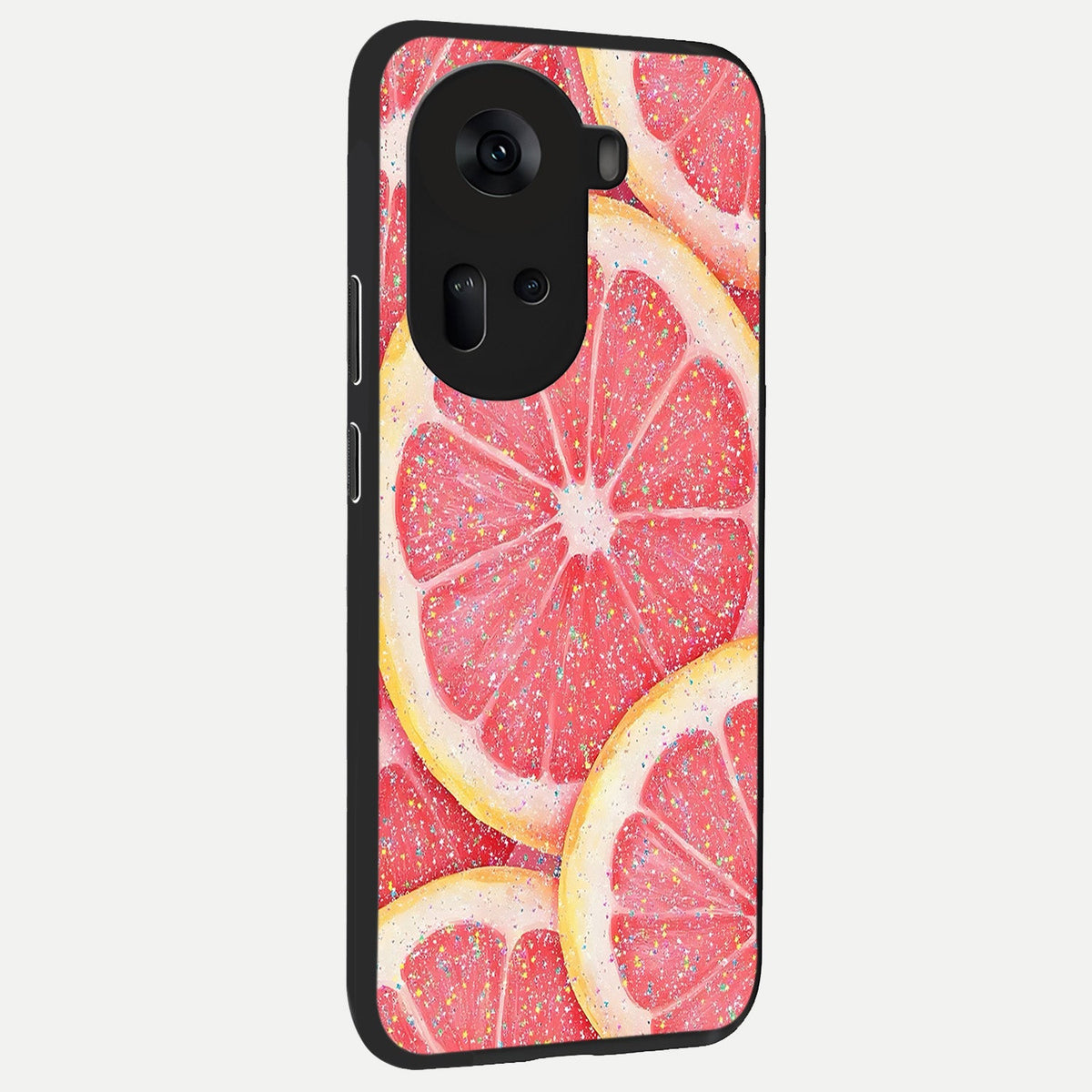 Glitter Grapefruit back cover For Oppo Reno 11 5G slim fit glass case with vibrant aesthetic design