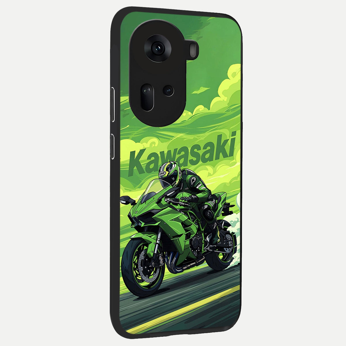 Greenery Sky back cover For Oppo Reno 11 5G slim fit glass case with vibrant aesthetic design
