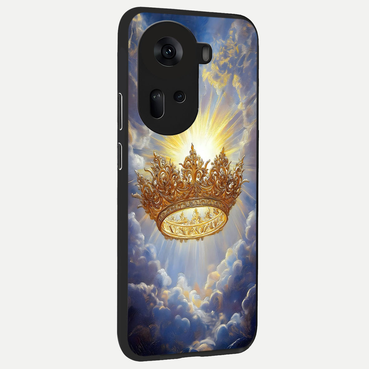 Heavenly Crown Light back cover For Oppo Reno 11 5G slim fit glass case with vibrant aesthetic design