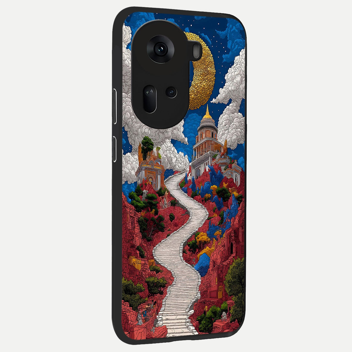 Heavenly Moon Path back cover For Oppo Reno 11 5G slim fit glass case with vibrant aesthetic design