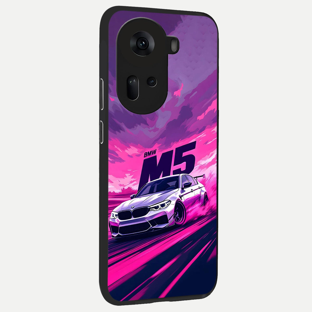 MS Neon Car back cover For Oppo Reno 11 5G slim fit glass case with vibrant aesthetic design