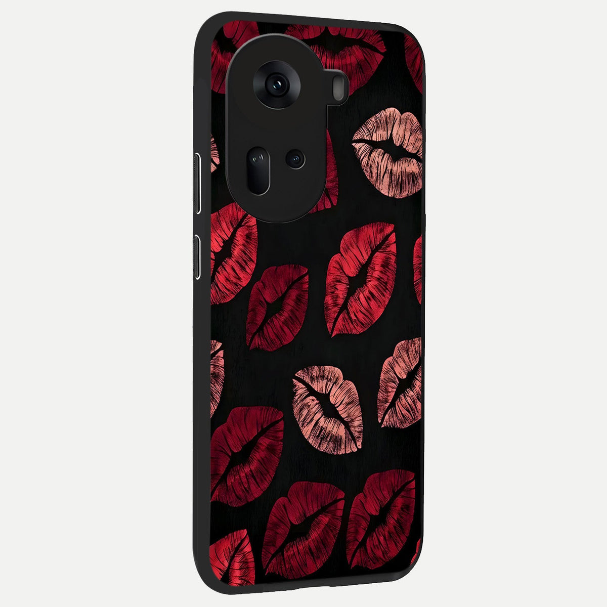 Midnight Kiss Love back cover For Oppo Reno 11 5G slim fit glass case with vibrant aesthetic design