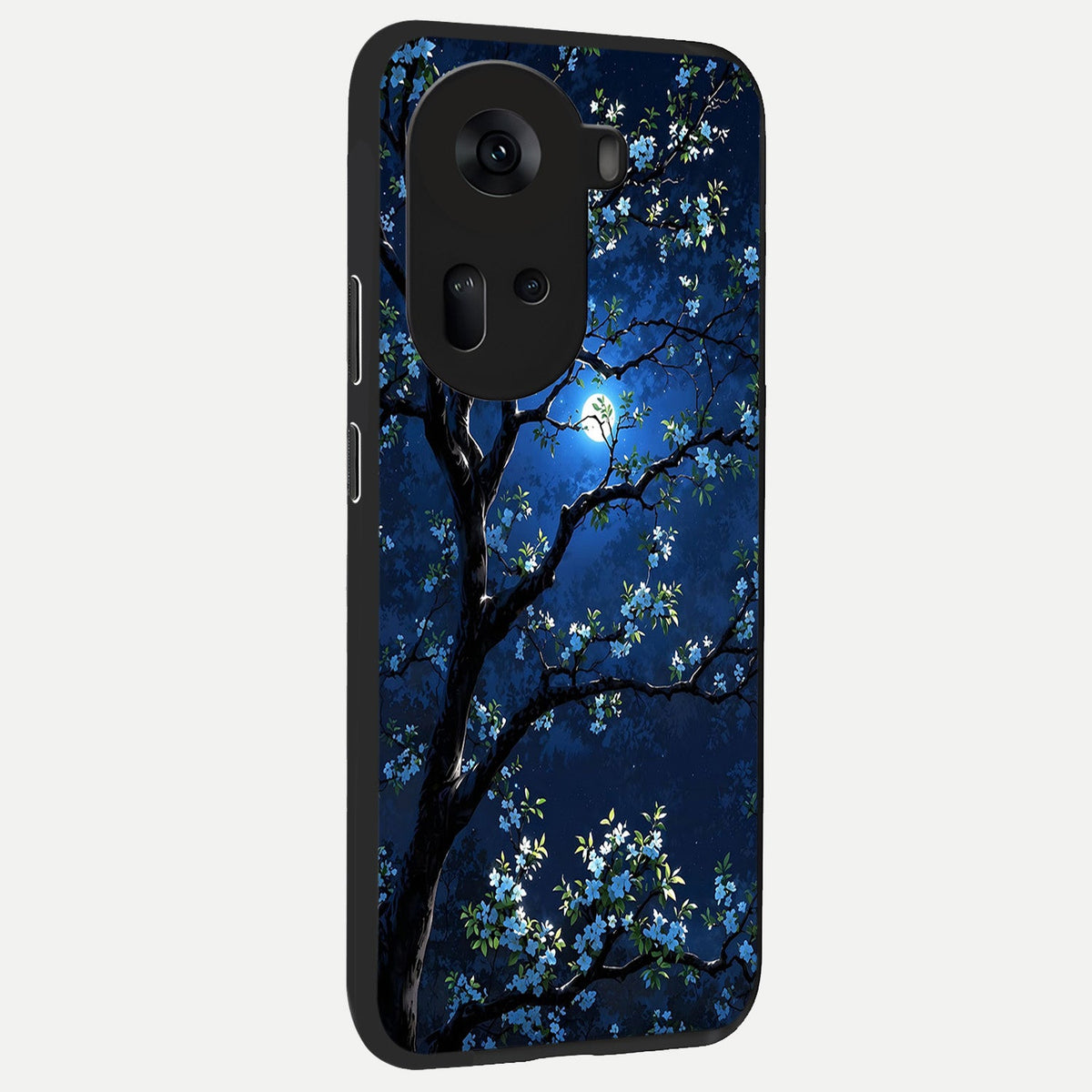 Mystic Floral Night back cover For Oppo Reno 11 5G slim fit glass case with vibrant aesthetic design