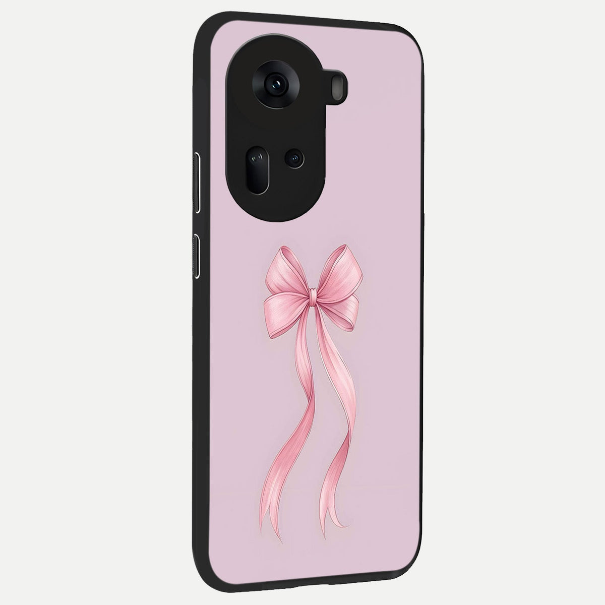 Soft Blush Bow back cover For Oppo Reno 11 5G slim fit glass case with vibrant aesthetic design