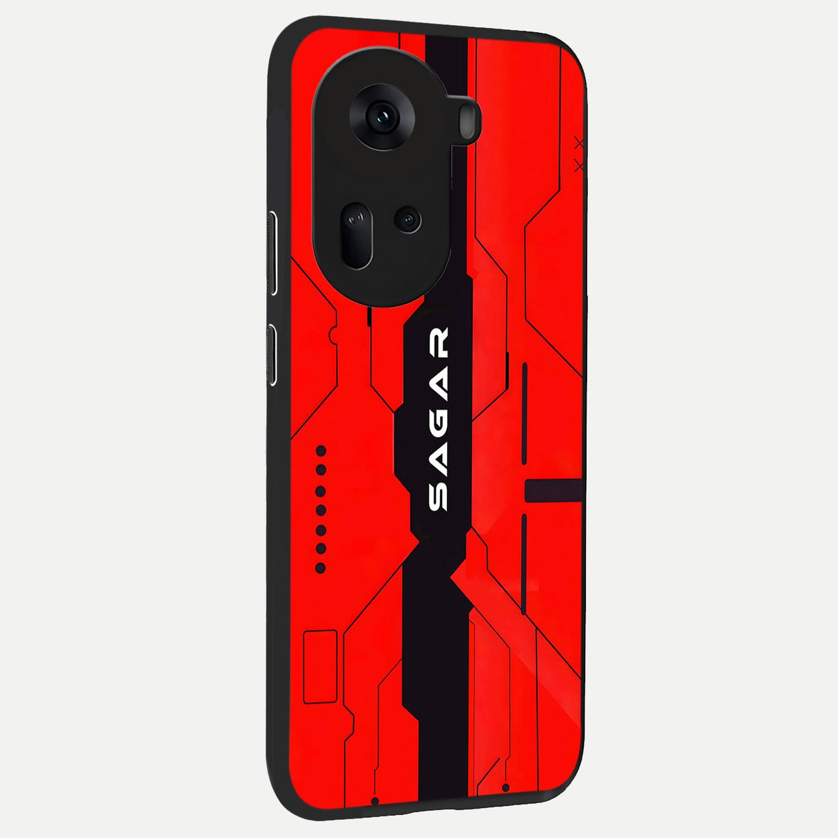 Voltage Rise CYBERPUNK Custom Name back cover For Oppo Reno 11 5G slim fit personalized glass case with bold cyberpunk design
