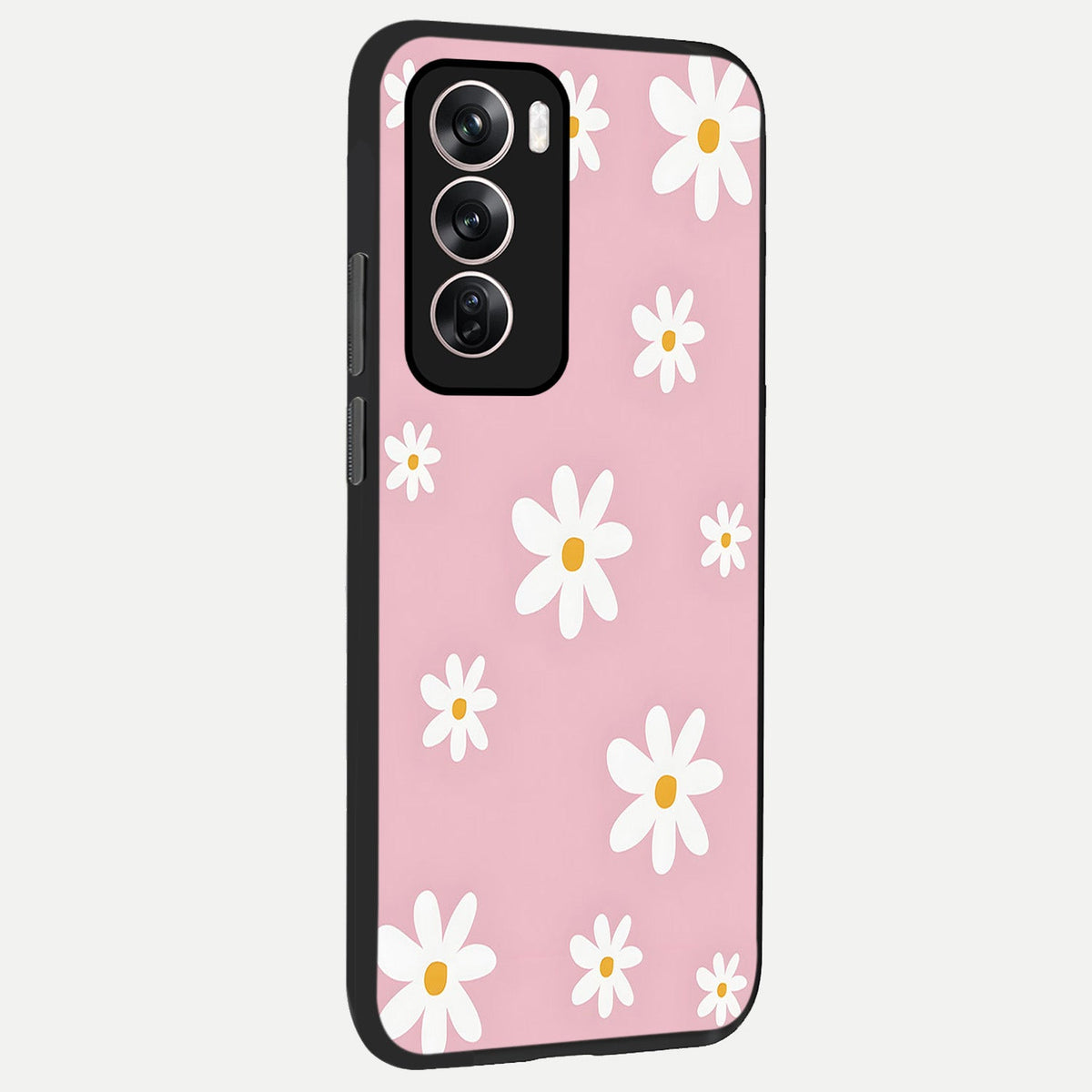 Soft Daisy Bliss back cover For Oppo Reno 12 Pro slim fit glass case with vibrant aesthetic design